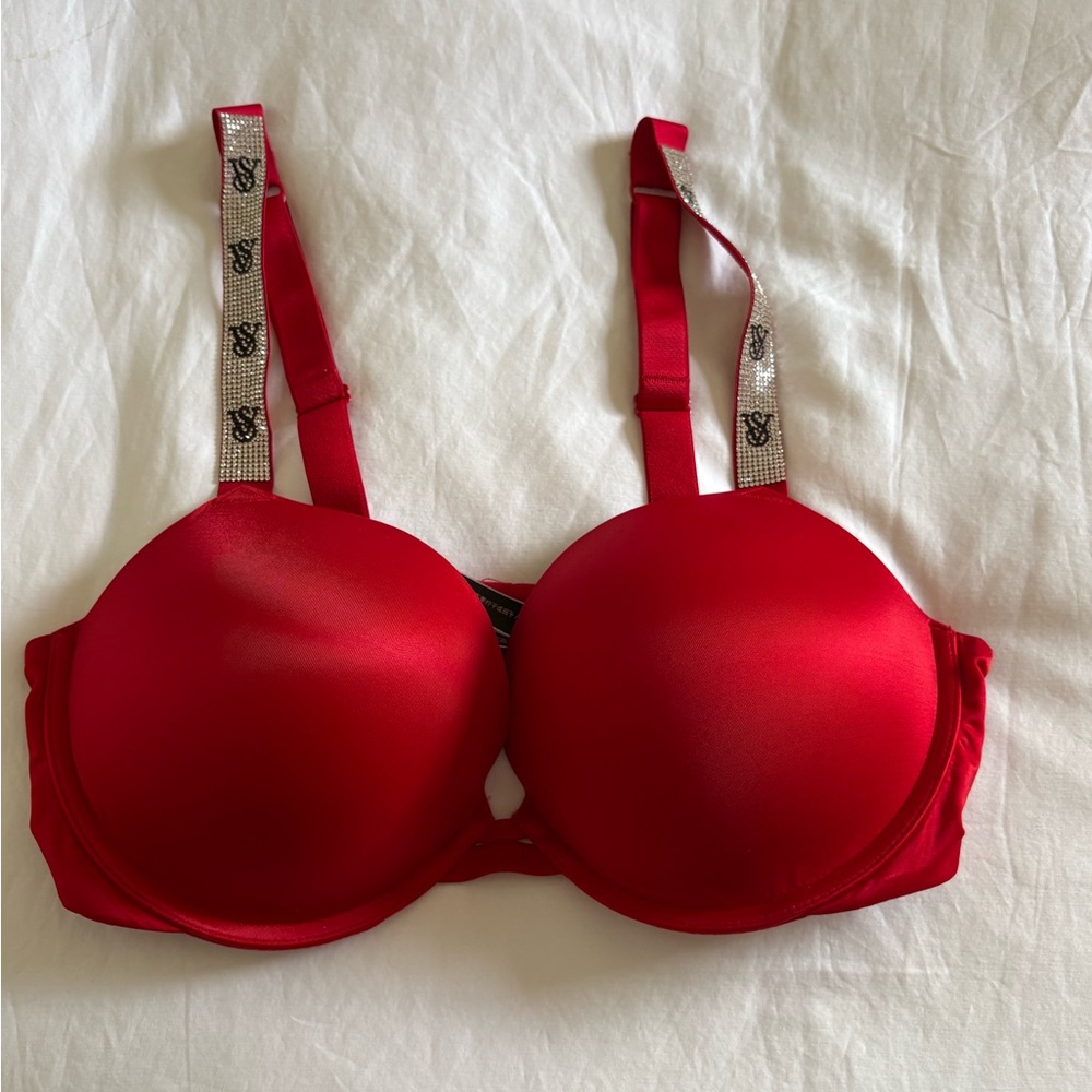 Victoria's Secret Red Bra with Embellished Straps